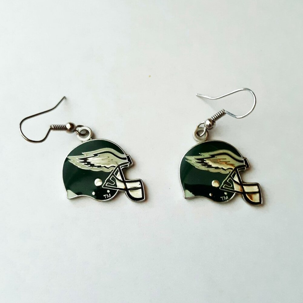 PHILADELPHIA EAGLES EARRINGS DIE CUT HELMET FOOTBALL